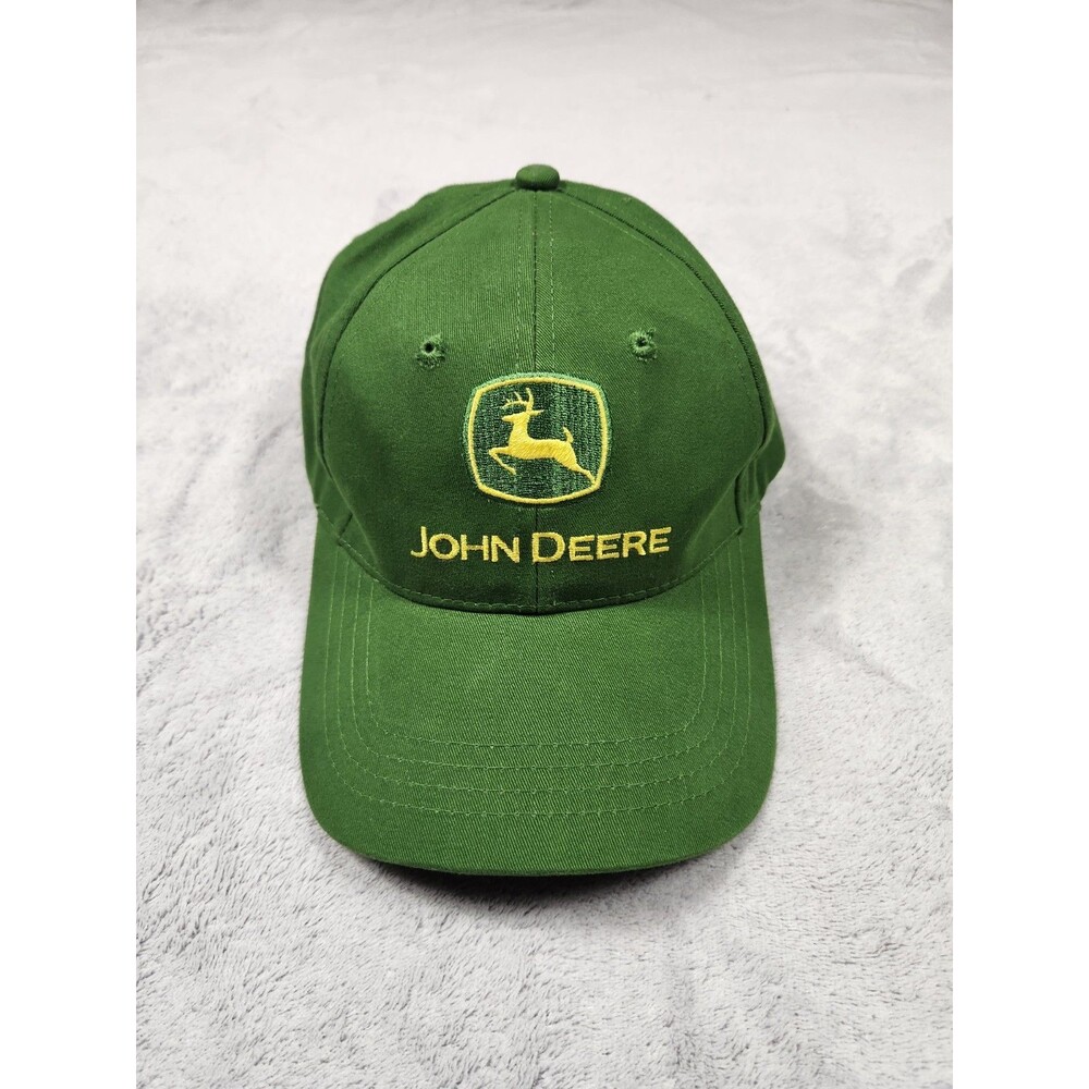 John Deere Hat Cap Nothing Runs Like A Deere Green Adjustable Farm Tractor OSFA